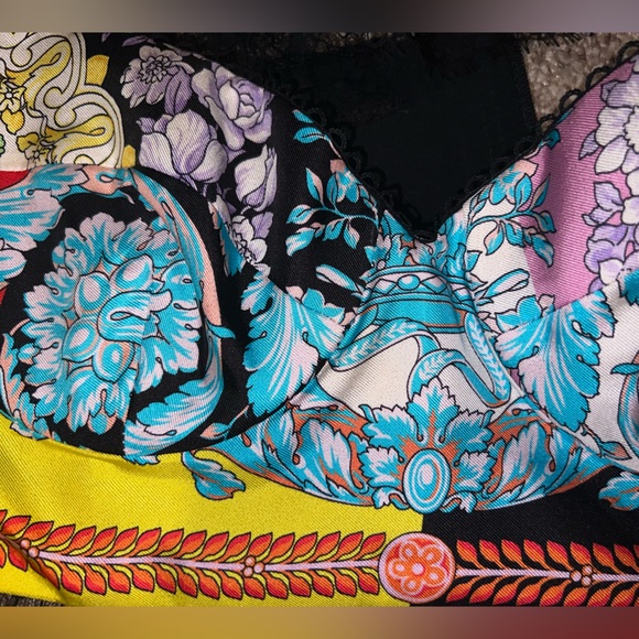 Versace silk NWOT bralette baroque size 42 New multi colored - Picture 4 of 8